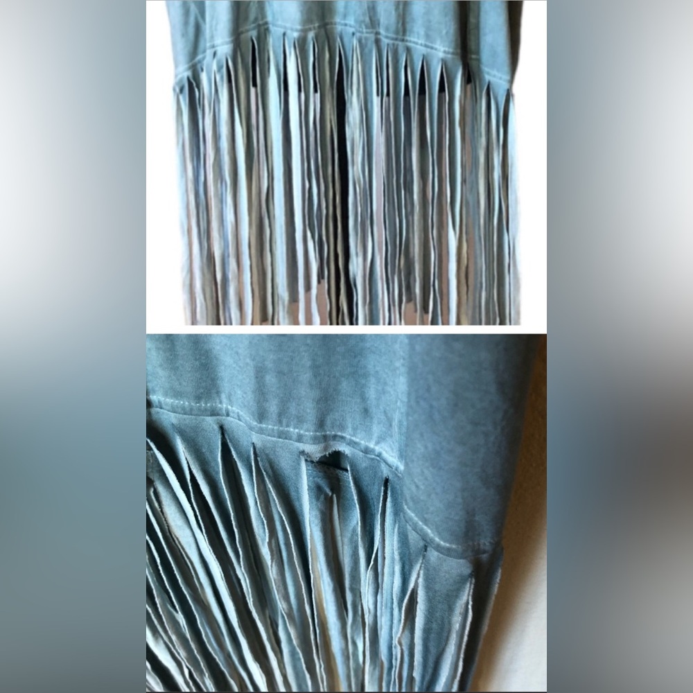 POL Light Blue Fringe Duster Top - Picture 5 of 5